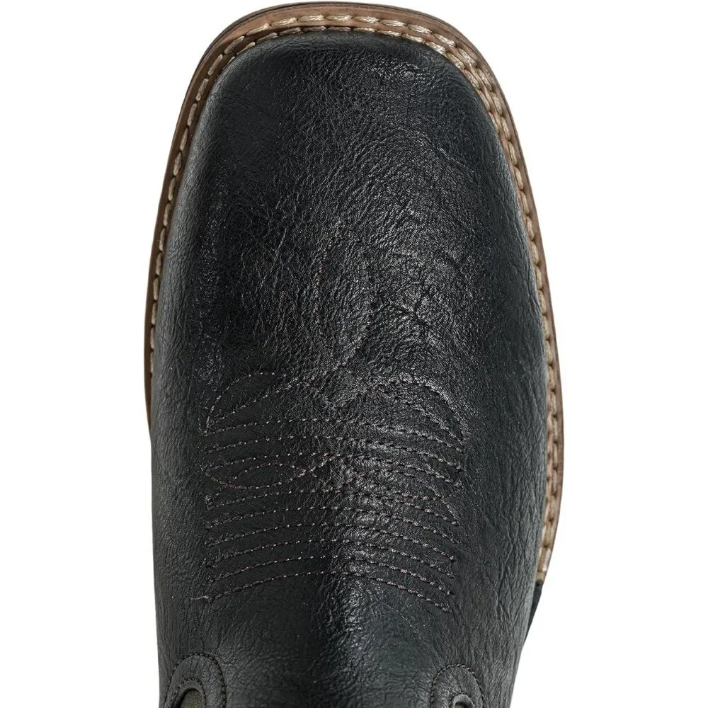 Men's Olive Green Toe Western Boots Vegan/genuine Leather With Classic Patriot